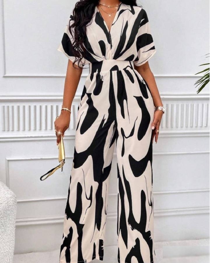 Combinaison imprimé femme chic - Vue 2 - CombiCérémonie