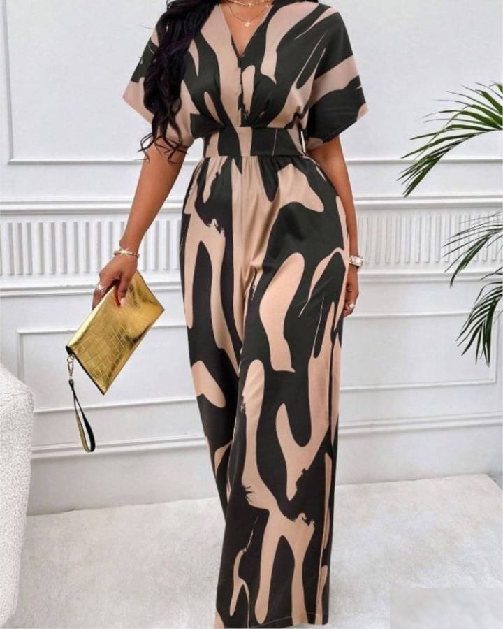 Combinaison imprimé femme chic - Vue 4 - CombiCérémonie