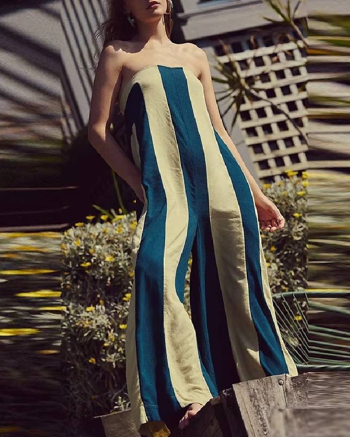 Combinaison rayée femme - Vue 2 - CombiCérémonie