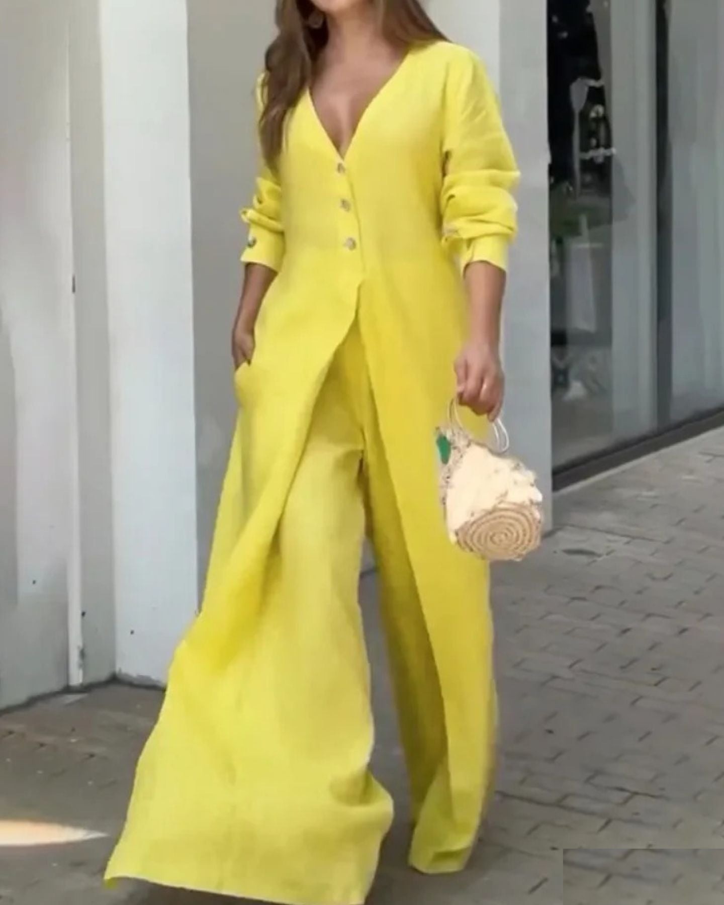 Combinaison fluide femme manche longue - Vue 3 - CombiCérémonie