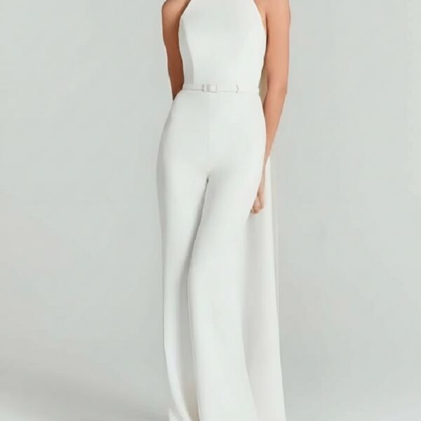 Combi blanche soiree cérémonie femme