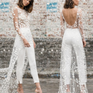 Combinaison avec traine mariage - CombiCérémonie