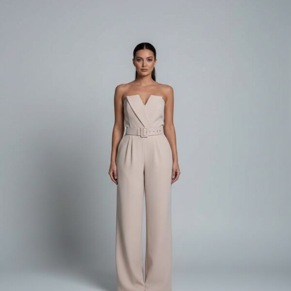 Combinaison beige femme chic