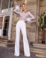 Combinaison blanche femme manche longue - CombiCérémonie