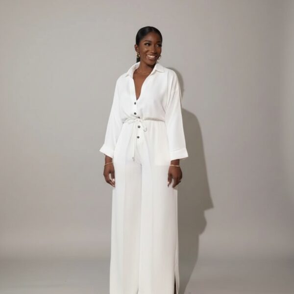 Combinaison blanche fluide femme