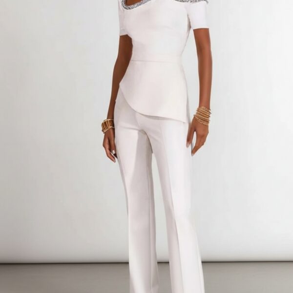 Combinaison blanche soiree femme