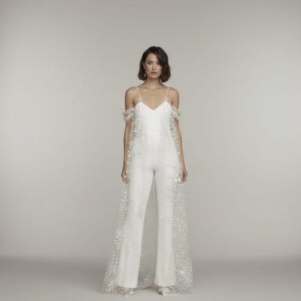 Combinaison cape mariage femme