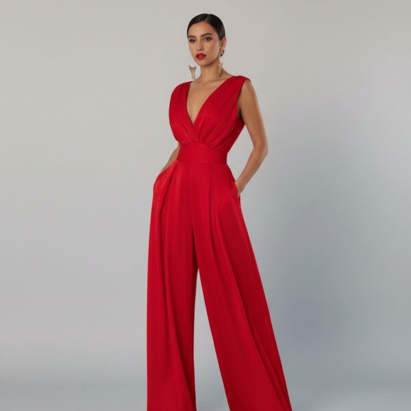 Combinaison femme rouge chic