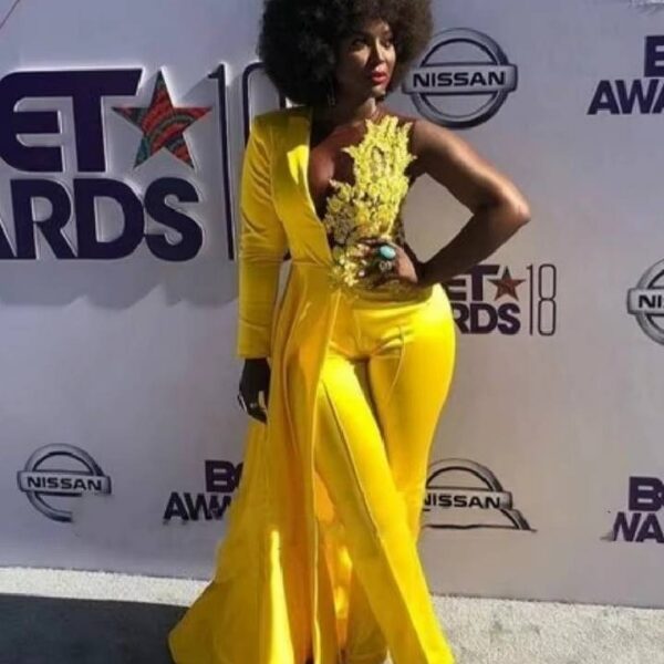 Combinaison jaune mariage femme