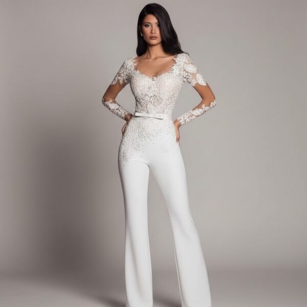 Combinaison mariage dos ouvert