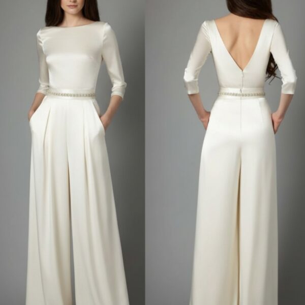 Combinaison mariage manche longue