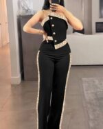 Combinaison noire asymetrique - CombiCérémonie