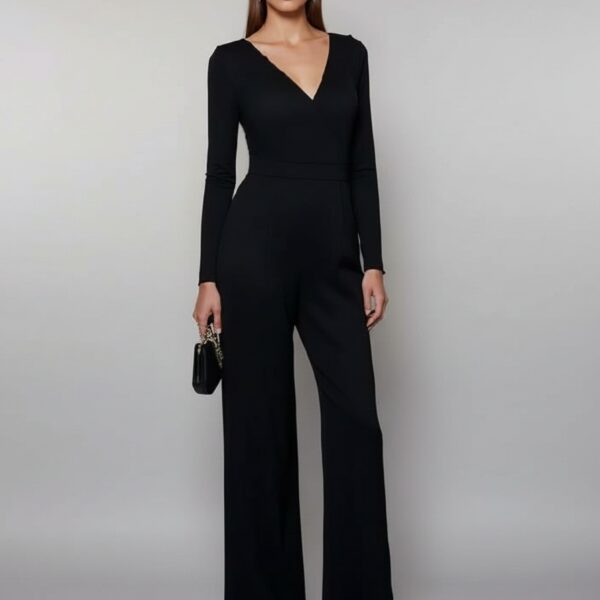 Combinaison noire femme manche longue