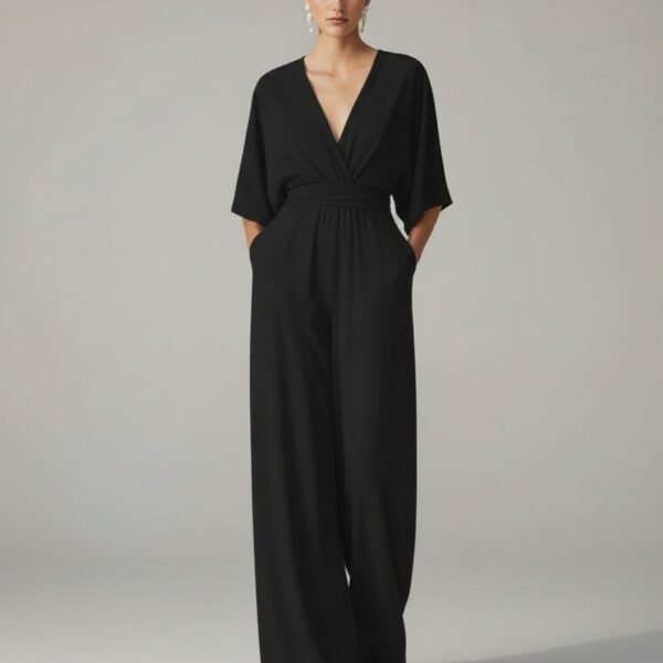 Combinaison noire fluide cérémonie femme