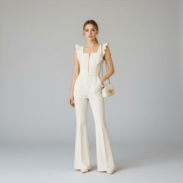 Combinaison pantalon blanc femme