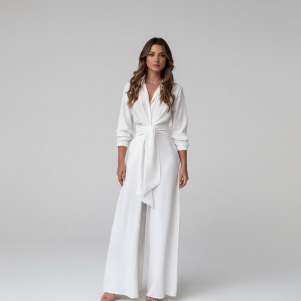 Combinaison pantalon blanche élégante