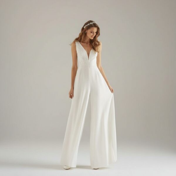 Combinaison pantalon femme mariage