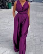 Combinaison pantalon femme violette - CombiCérémonie