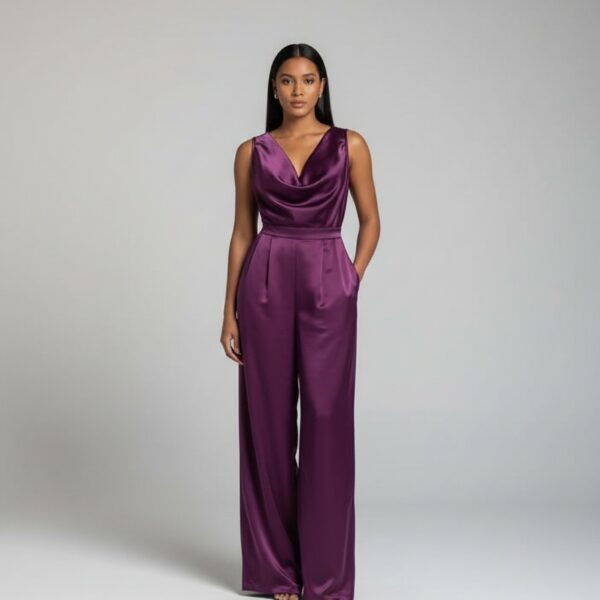 Combinaison pantalon femme violette