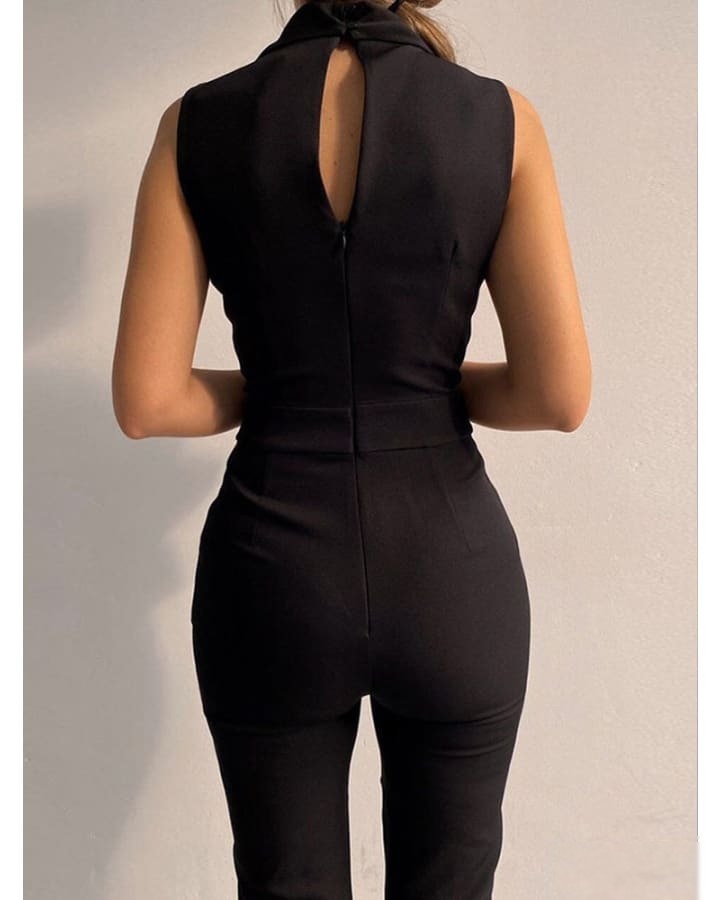 Combinaison Pantalon Noire Femme - CombiCérémonie