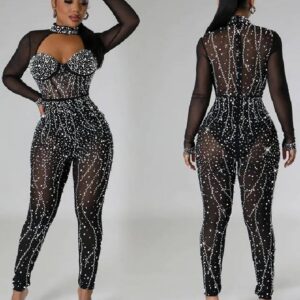 Combinaison pantalon soiree noire - CombiCérémonie