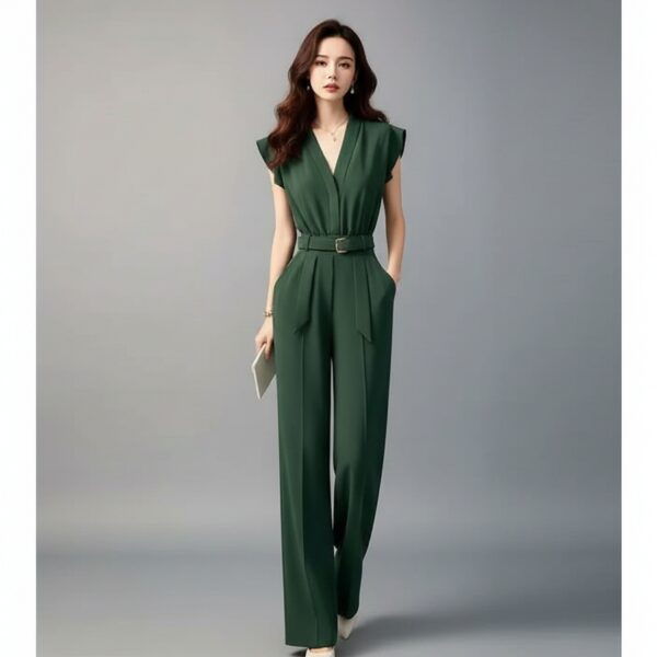 Combinaison verte femme chic