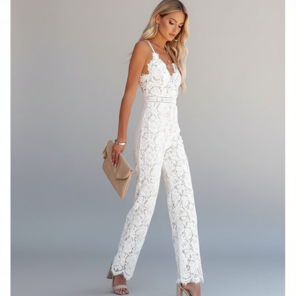 Combinaison femme chic blanche
