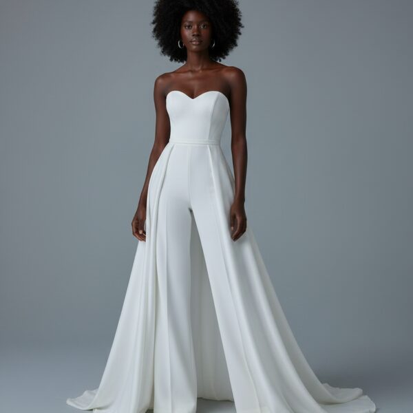 Combi pantalon mariage blanc