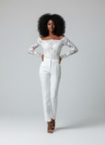 Combinaison blanche dentelle mariage   CombiCeremonie