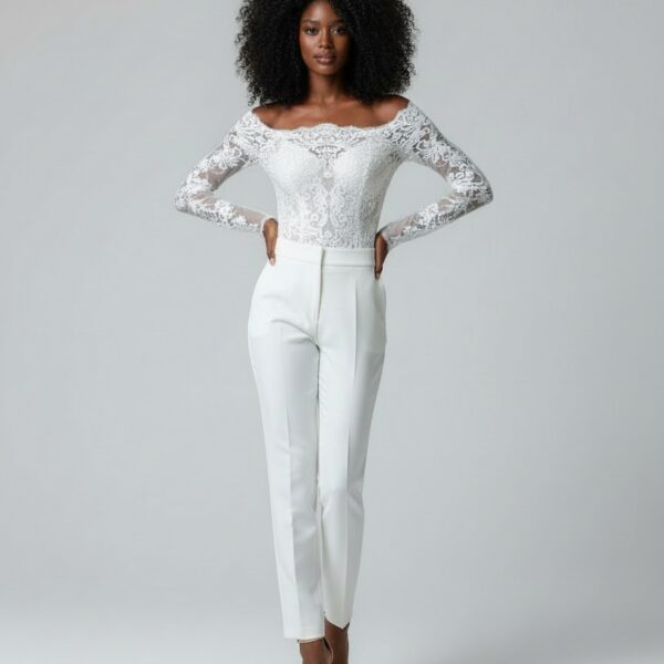 Combinaison blanche dentelle mariage