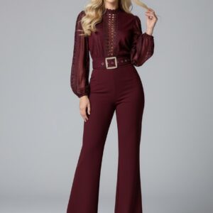 Combinaison Élégante Ceinturée   CombiCeremonie