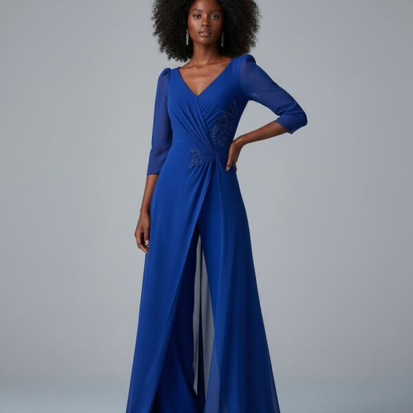 Combinaison femme chic mariage bleu marine
