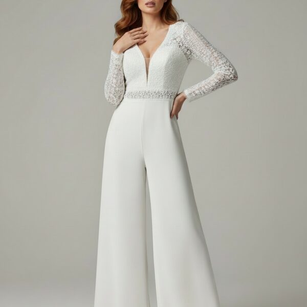 Combinaison mariage blanche femme