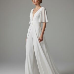 Combinaison mariage civil avec traine   CombiCeremonie