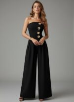 Combinaison noir bustier femme   CombiCeremonie