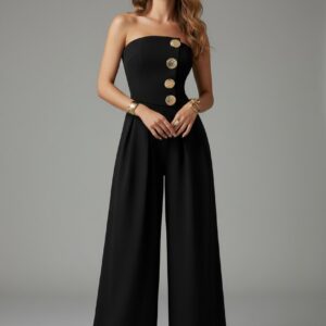 Combinaison noir bustier femme   CombiCeremonie