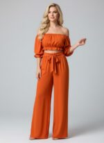 Combinaison Pantalon Femme Chic Décolleté Volant   CombiCeremonie