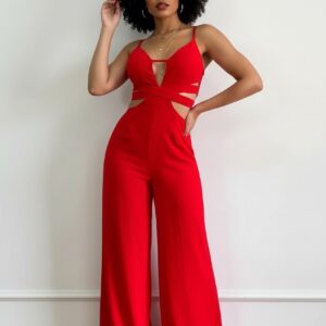 Combinaison rouge ete cérémonie femme   CombiCeremonie