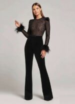 Combinaison soiree noir cérémonie femme   CombiCeremonie