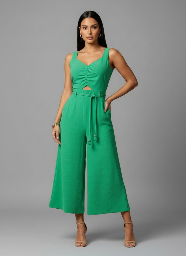Combinaison verte ete cérémonie femme   CombiCeremonie