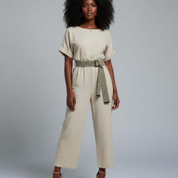 Combinaison femme beige chic