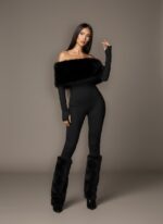 Combinaison noir elegante manche longue   CombiCeremonie