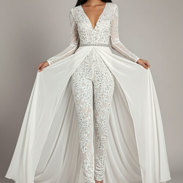 Combinaison costume mariage femme