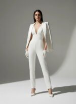 Combinaison pantalon blanche mariée cérémonie élégante   CombiCeremonie