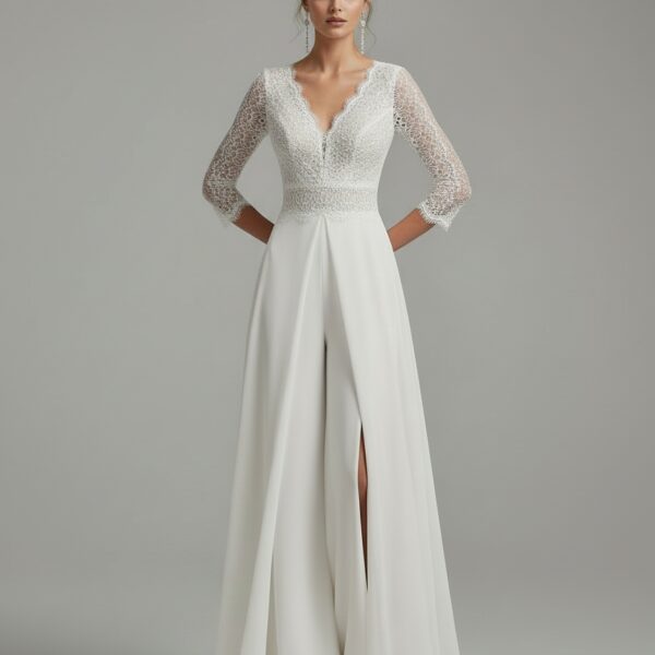 Combinaison dentelle mariage civil