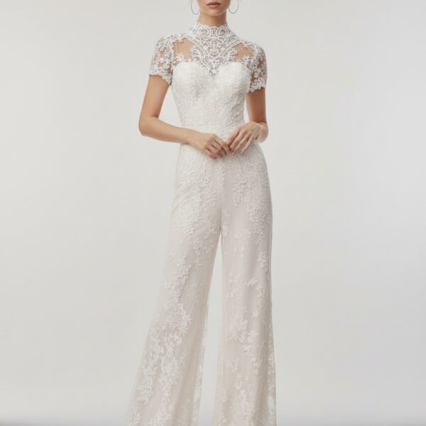 Combinaison Mariée Dentelle Blanche Femme