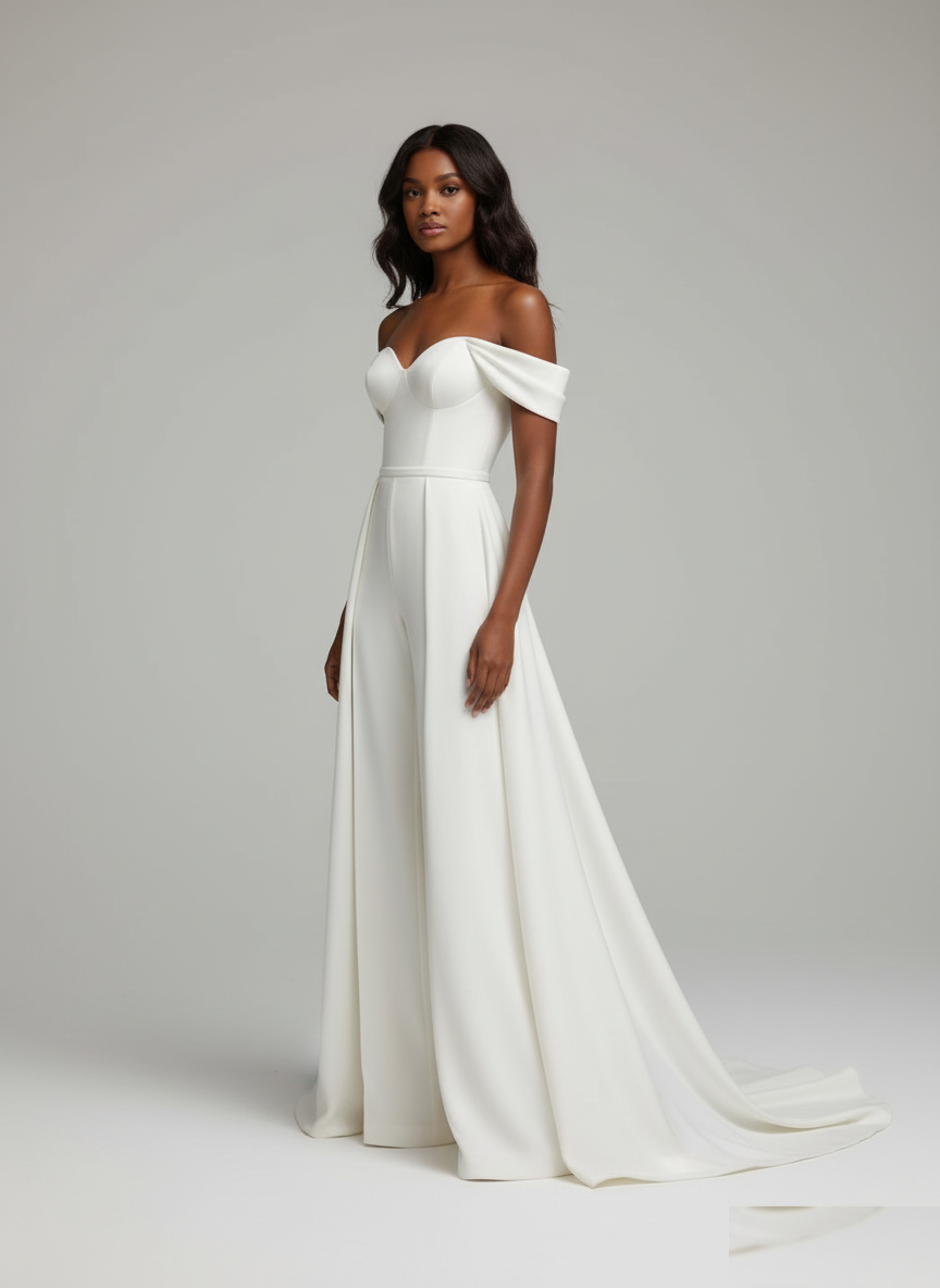 Combinaison Mariage Traîne Longue - CombiCérémonie